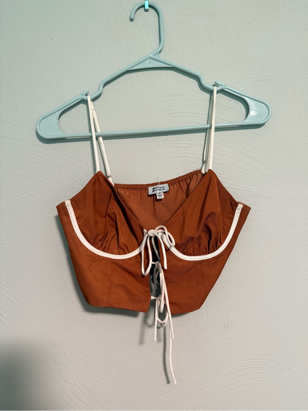 Beginning Boutique Rust Tie Front Cami